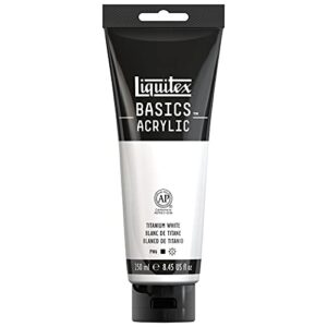 liquitex basics acrylic paint, 250ml (8.5-oz) tube, titanium white