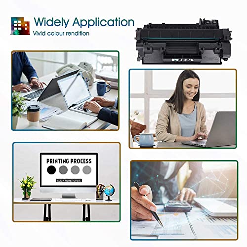 Cool Toner Compatible 05A Toner Cartridge Replacement for HP CE505A Toner Cartridge for HP Laserjet P2035 P2055DN P2035N P2030 P2050 P2055D P2055X Printer Ink (Black, 2-Pack)