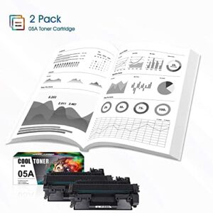 Cool Toner Compatible 05A Toner Cartridge Replacement for HP CE505A Toner Cartridge for HP Laserjet P2035 P2055DN P2035N P2030 P2050 P2055D P2055X Printer Ink (Black, 2-Pack)