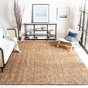 SAFAVIEH Natural Fiber Collection 9' x 12' Natural NF447A Handmade Chunky Textured Premium Jute 0.75-inch Thick Area Rug