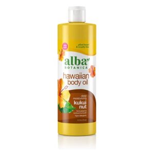 alba botanica hawaiian body oil, deep moisturizing kukui nut, 8.5 oz