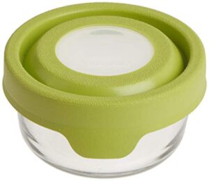 anchor hocking trueseal 1-cup glass food storage container with airtight lid, green