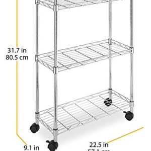 Whitmor Supreme Laundry Cart and Versatile Storage Solution - Chrome