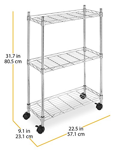 Whitmor Supreme Laundry Cart and Versatile Storage Solution - Chrome