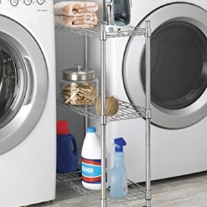 Whitmor Supreme Laundry Cart and Versatile Storage Solution - Chrome