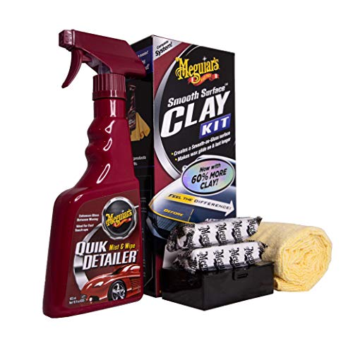 Meguiar's Smooth Surface Clay Kit - Safe and Easy Car Claying for Smooth as Glass Finish - G1016