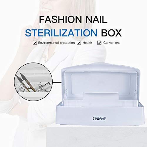 Gusnilo Nail Art Tools, Plastic Storage Box for Nail Tools,Manicure Tool, Tweezers, Hair Salon, Spa and Trimmer Manicure Equipment (1 piece, White)