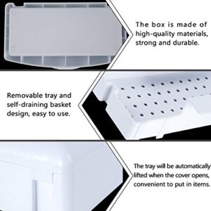 Gusnilo Nail Art Tools, Plastic Storage Box for Nail Tools,Manicure Tool, Tweezers, Hair Salon, Spa and Trimmer Manicure Equipment (1 piece, White)