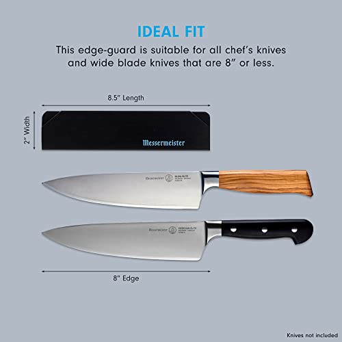 Messermeister 8” Chef’s Edge-Guard, Black - Fashionable & Functional Knife Protector for Chef’s & Wide-Blade Knives - 2 Blade Entry Notches - 8.5” x 1.9375”