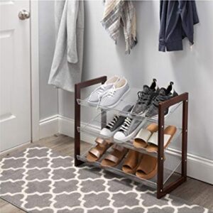 Organize It All 3 Tier Wood Frame Shoe Storage Rack