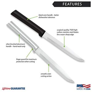 Rada Cutlery Utility Steak Knife Blade With Stainless Steel Resin, Made in the USA, 8-5/8 Inches, Black Handle