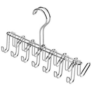 iDesign Classico Metal Tie Hanger, Hanging Closet Organization Storage Holder for Belts, Men's Ties, Women's Shawls, Pashminas, Scarves, Clothing, Accessories, Horizontal Rack