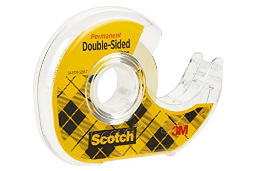 Scotch Double Sided Tape, 1/2 in x 500 in, 6 Dispensered Rolls (6137H-2PC-MP)