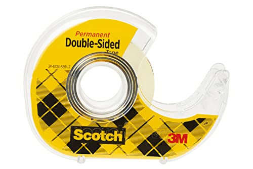 Scotch Double Sided Tape, 1/2 in x 500 in, 6 Dispensered Rolls (6137H-2PC-MP)