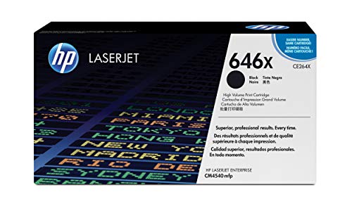 Original HP 646X Black High-yield Toner Cartridge | Works with HP Color LaserJet Enterprise CM4540 MFP Series | CE264X