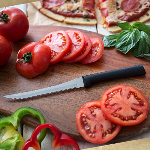 Rada Cutlery Tomato Slicing Knife Stainless Steel Blade Made in USA, 8-7/8 Inches, 1-Pack, Black Handle