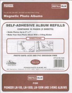 refill pages for lm-100, lm-100d and lm-100w photo albums, 10 pages (5 sheets)