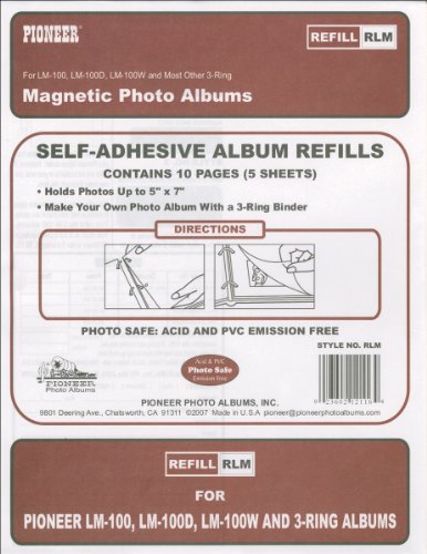 Refill Pages for LM-100, LM-100D and LM-100W Photo Albums, 10 Pages (5 Sheets)