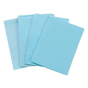 avalon papers bibs/towels, blue, 13″ x 18″ (pack of 500) – waffle embossed – 2-ply tissue – poly back dental bib to prevent leak through – dental consumables (1053)