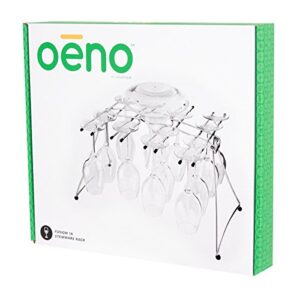 Oenophilia Fusion Stemware Wine Decanter Drying and Storage Rack - 16 Wine Glass Rack and Holder, Foldable