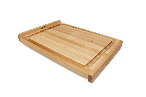 John Boos Block KNEB23 Maple Wood Countertop Reversible Edge Grain Cutting Board with Gravy Groove, 23.75 Inches x 17.25 Inches x 1.25 Inches