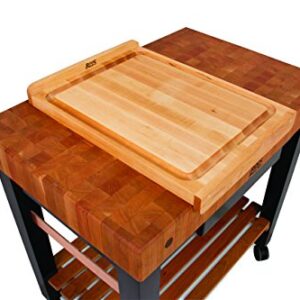 John Boos Block KNEB23 Maple Wood Countertop Reversible Edge Grain Cutting Board with Gravy Groove, 23.75 Inches x 17.25 Inches x 1.25 Inches