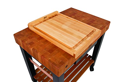 John Boos Block KNEB23 Maple Wood Countertop Reversible Edge Grain Cutting Board with Gravy Groove, 23.75 Inches x 17.25 Inches x 1.25 Inches