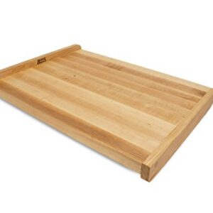John Boos Block KNEB23 Maple Wood Countertop Reversible Edge Grain Cutting Board with Gravy Groove, 23.75 Inches x 17.25 Inches x 1.25 Inches