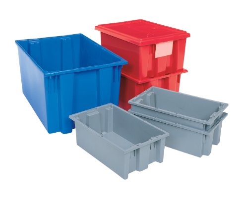 Akro-Mils 35181 Lid for 35180 and 35185 Plastic Nest and Stack Storage Tote, Blue, (6-Pack)