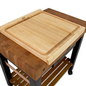 John Boos Block KNEB24S Maple Wood Countertop Reversible Edge Grain Cutting Board with Gravy Groove, 23.75 Inches x 23.75 Inches x 1.25 Inches