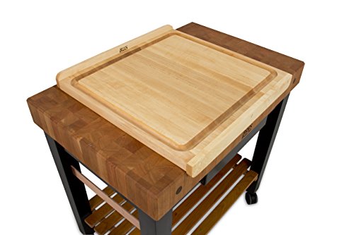 John Boos Block KNEB24S Maple Wood Countertop Reversible Edge Grain Cutting Board with Gravy Groove, 23.75 Inches x 23.75 Inches x 1.25 Inches