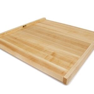 John Boos Block KNEB24S Maple Wood Countertop Reversible Edge Grain Cutting Board with Gravy Groove, 23.75 Inches x 23.75 Inches x 1.25 Inches