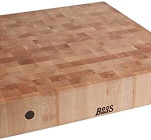 John Boos Block CCB24-S Classic Collection Maple Wood End Grain Chopping Block, 24 Inches x 24 Inches x 4 Inches