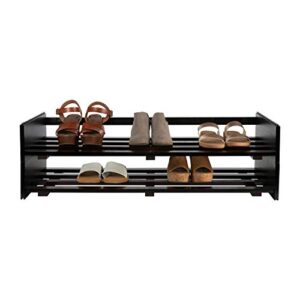 Organize It All 2-Tier Mahogany Stackable Shoe Rack