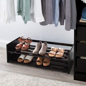 Organize It All 2-Tier Mahogany Stackable Shoe Rack