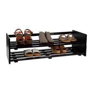 Organize It All 2-Tier Mahogany Stackable Shoe Rack