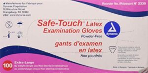 safetouch powder free latex exam gloves, non-sterile, x-large – 100/box