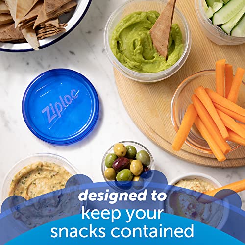 Ziploc Twist N Loc Food Storage Meal Prep Containers Reusable for Kitchen Organization, Dishwasher Safe, Small Round, 3 Count