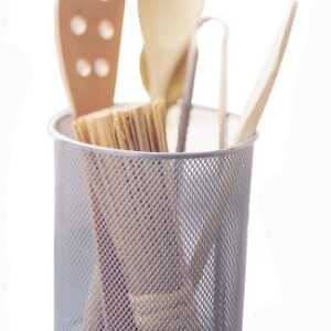 Design Ideas Mesh Utensil Cup/Organizer, Silver