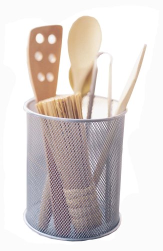 Design Ideas Mesh Utensil Cup/Organizer, Silver