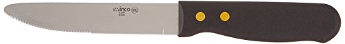 Winco - Round End Steak Knife with Plastic Handle (12 Pieces)