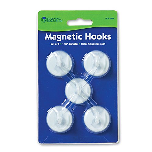 Learning Resources Magnetic Hooks, Classroom Supplies, Teacher Accessories, Strong Magnetic Hooks, Gifts for Teachers, Home Office Supplies, Set of 5