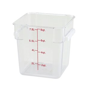 winco pc square storage container, 8quart,clear