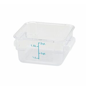 winco square storage container, 2-quart,clear