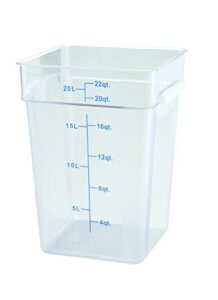 winco square storage container, 22-quart,clear