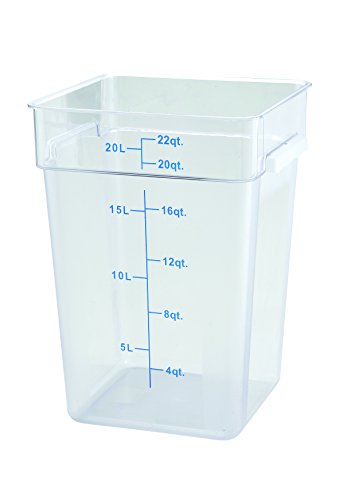 Winco Square Storage Container, 22-Quart,Clear