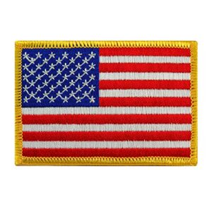 american flag embroidered patch gold border usa united states of america military uniform emblem