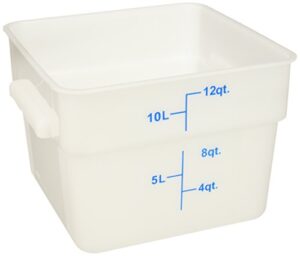 winco square storage container, 12-quart, white