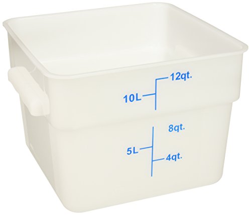 Winco Square Storage Container, 12-Quart, White