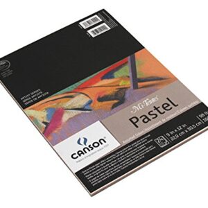 CANSON Mi-Teintes Pastel Pad, Assorted Colors 9"X12" Fold Over (100510864) , White